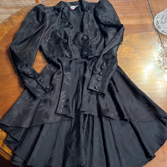 PRINCE inspired 80s Silky Vintage black skirt and jacket. Prince inspired. - Picture 1 of 13